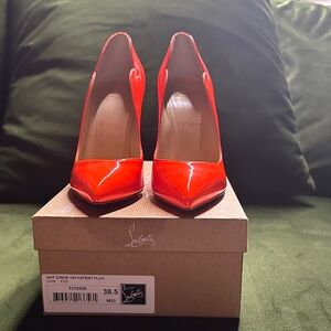 Christian Louboutin Fluorescent Red Patent Heels